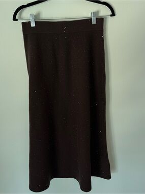 liz claiborne chocolate brown knit skirt